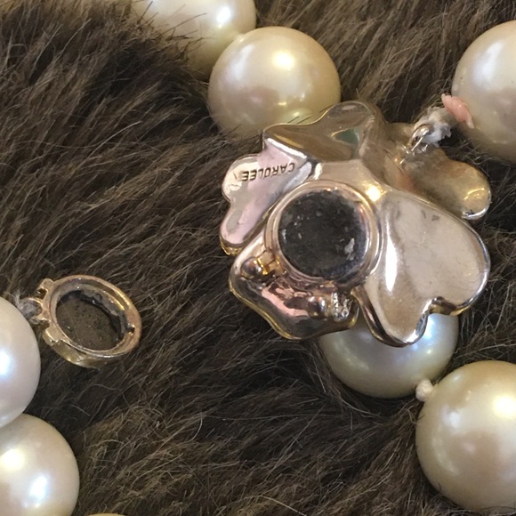 Vintage Carolee pearl pave flower clasp choker - Picture 12 of 13